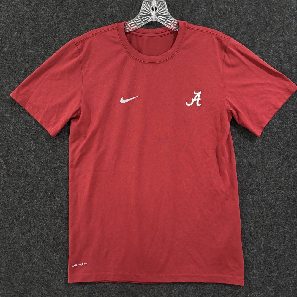 Alabama Crimson Tide Shirt Men's Small Red Nike Dri-FIT NCAA Football Tee Bama